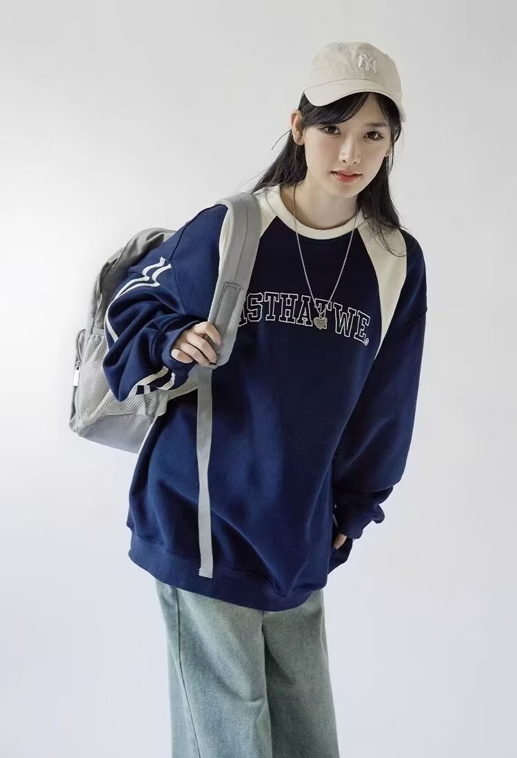 Casual embroidery bottoming shirt autumn hoodie for women