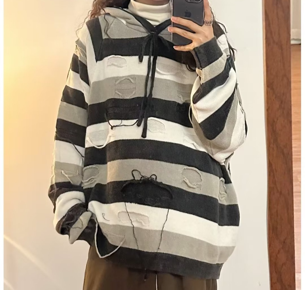 Hooded loose niche pullover autumn and winter sweater