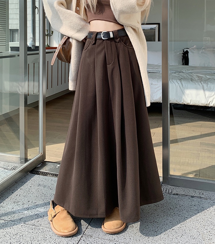 Big skirt long skirt woolen skirt for women