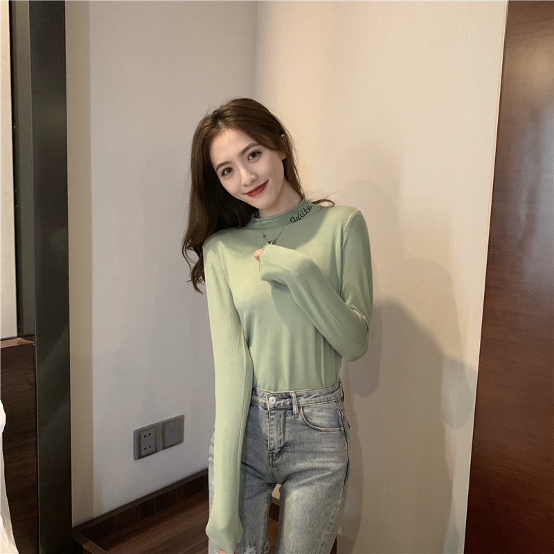 Pullover tops long sleeve bottoming shirt for women