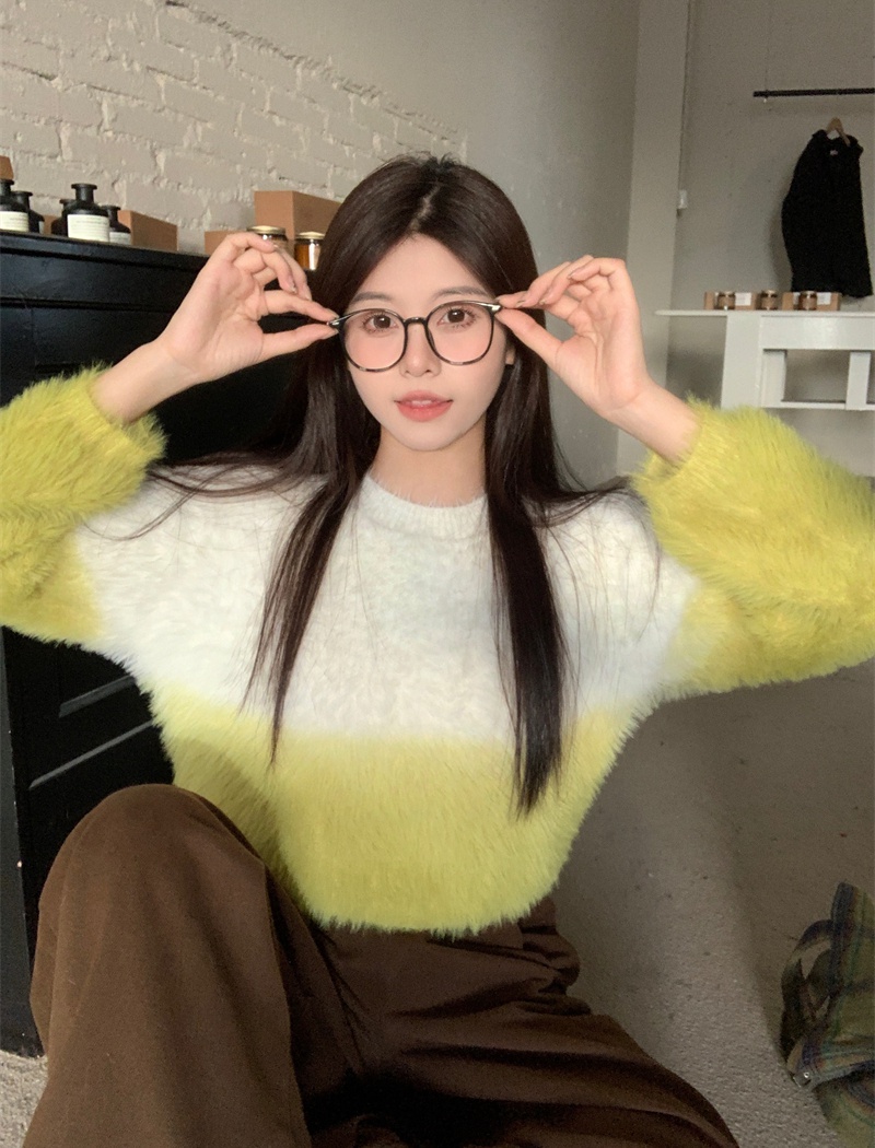 Gradient loose lazy winter slim Korean style sweater