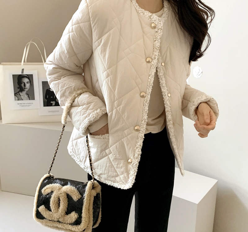 Down quilted coat niche chanelstyle cotton coat for women