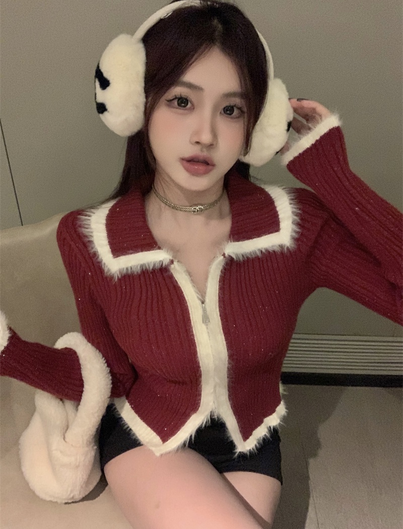 Splice autumn and winter cardigan knitted elmo tops