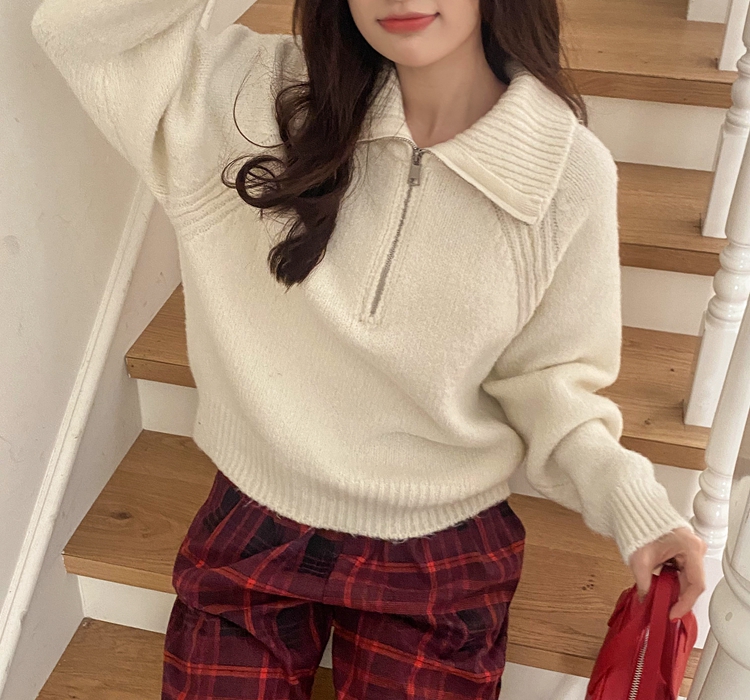 Lapel retro sweater pullover American style doll shirt