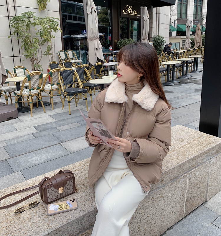 Thick autumn and winter short cotton coat for women