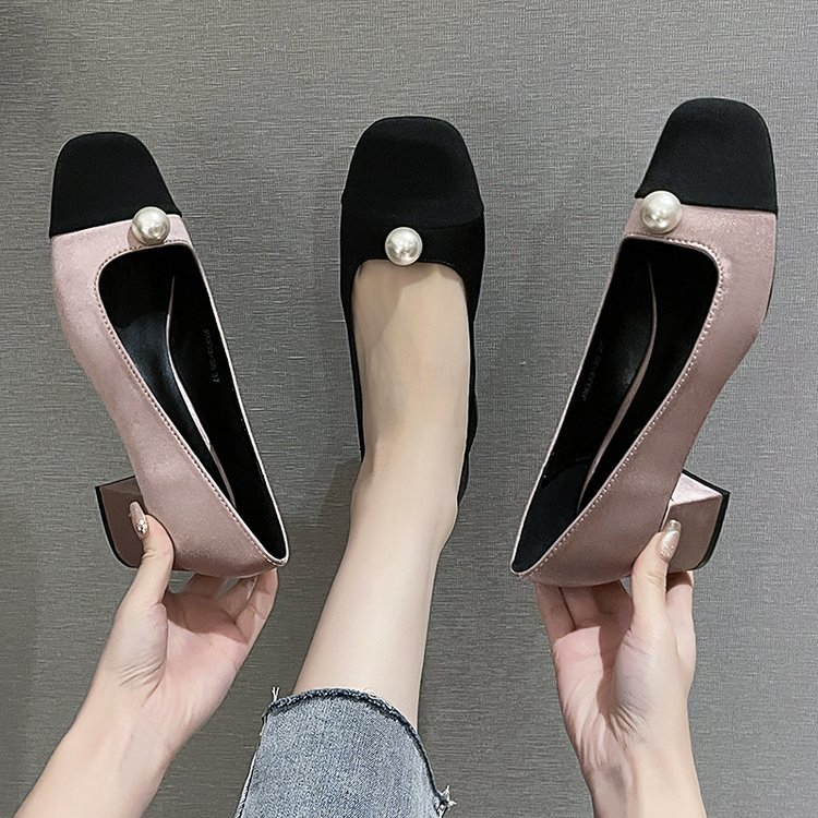 Middle-heel fashion high-heeled shoes thick shoes for women