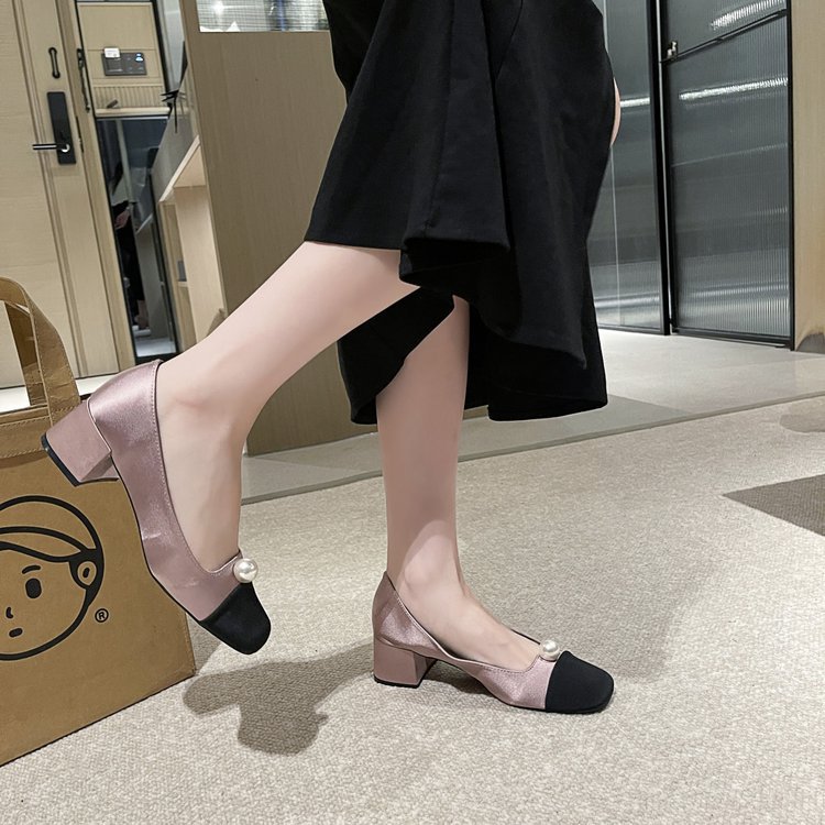 Middle-heel fashion high-heeled shoes thick shoes for women