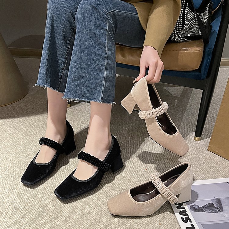 Spring and autumn high-heeled shoes low shoes for women