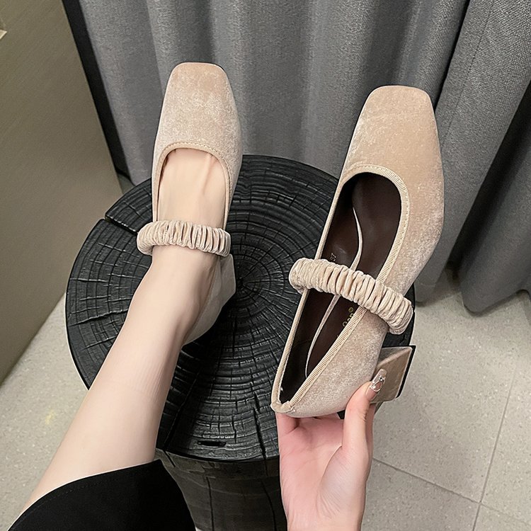 Spring and autumn high-heeled shoes low shoes for women
