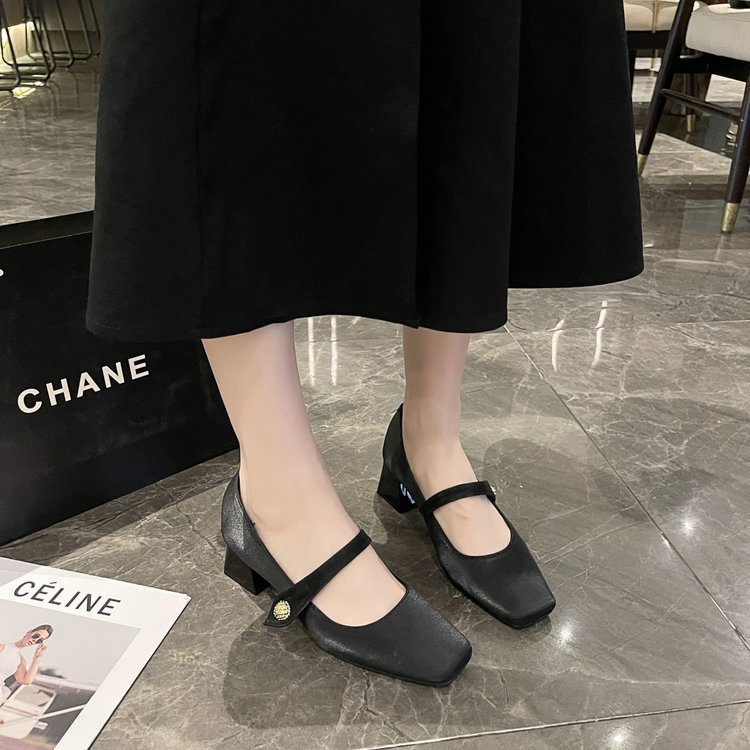 Thick Korean style shoes autumn high-heeled shoes for women