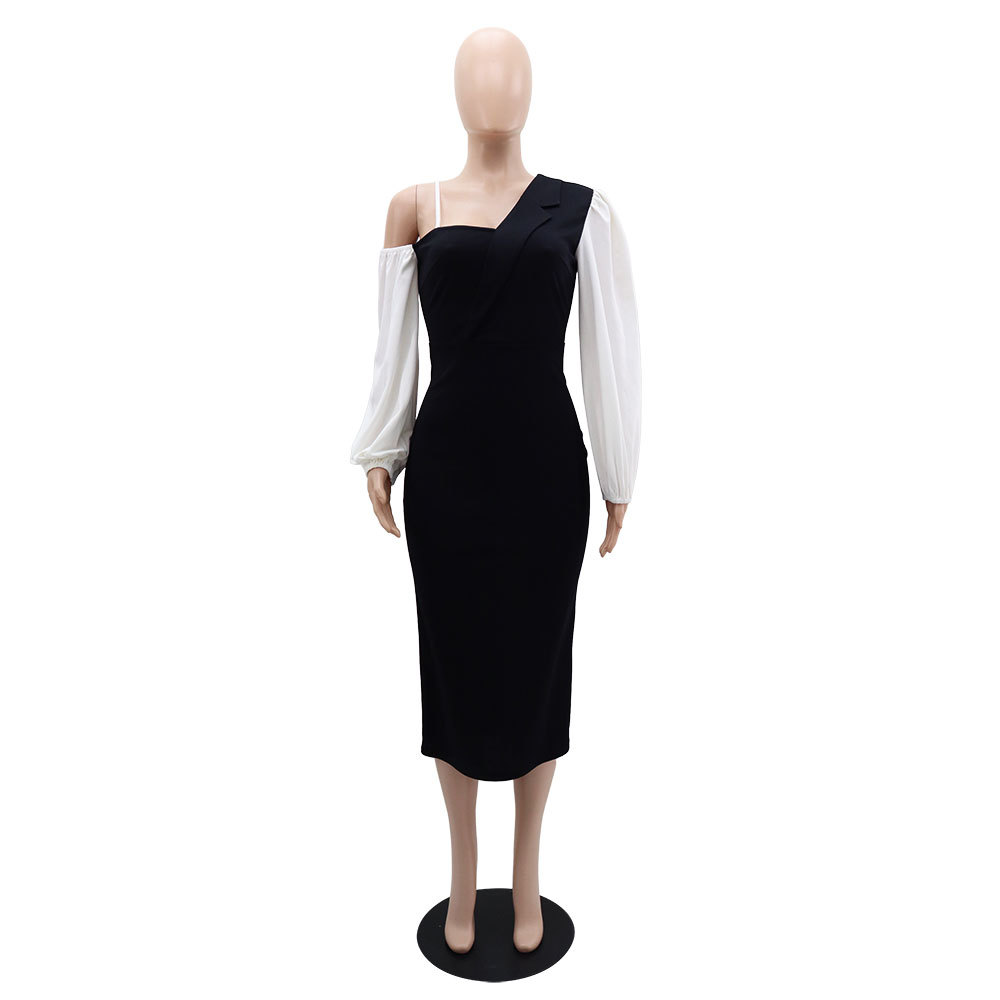 Slim long sleeve sexy pencil strapless dress for women