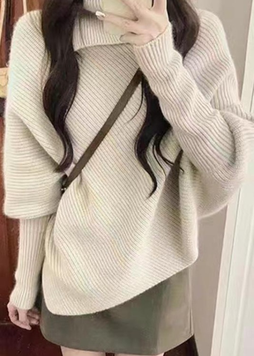 Autumn and winter lazy tops knitted retro sweater
