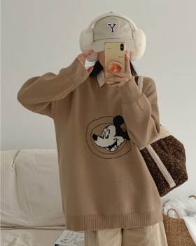 Loose cartoon anime sweater thick lazy tops