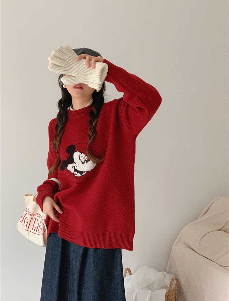 Loose cartoon anime sweater thick lazy tops