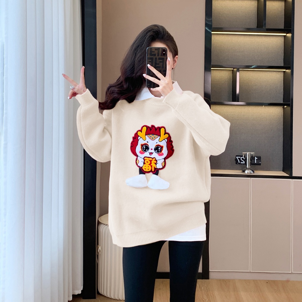 Stereoscopic lovely loose thick lazy sweater