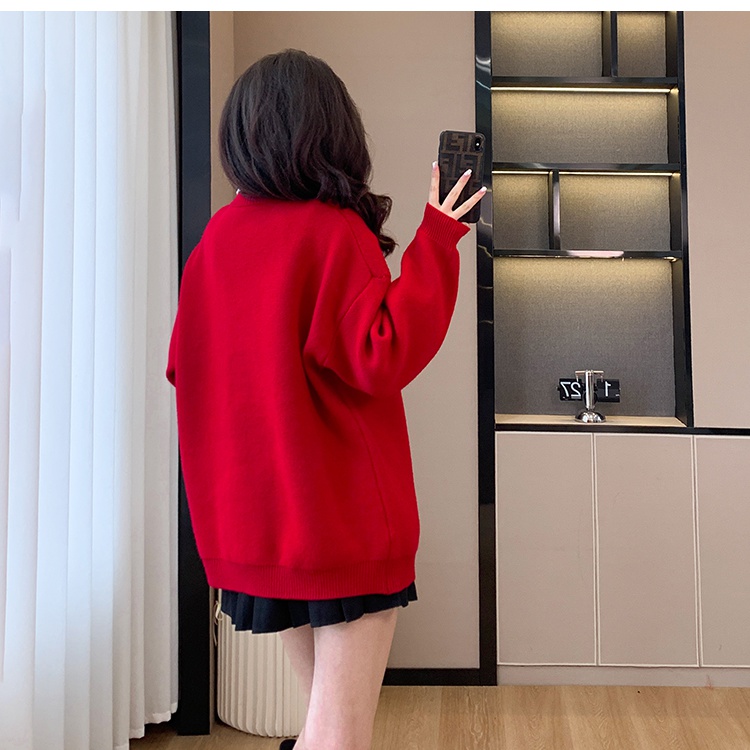Lazy stereoscopic loose couples thick sweater
