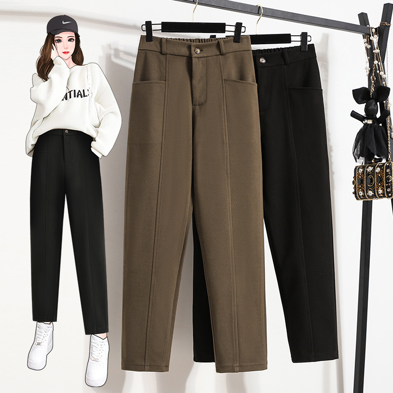 Radish autumn and winter pants thick straight suit pants
