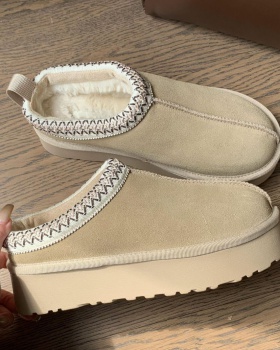 Thick cotton cotton shoes thermal Korean style slippers
