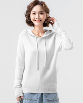 Loose thick hooded coat pullover bottoming tops for women