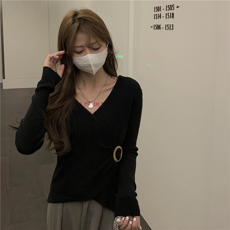 France style niche bottoming shirt knitted tops for women