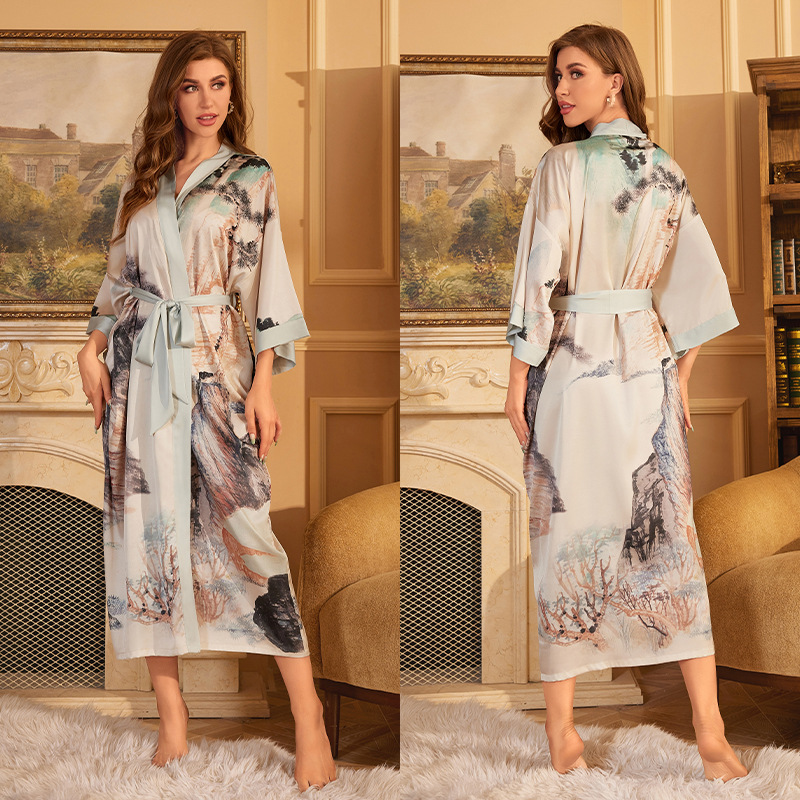 Luxurious pajamas satin nightgown for women