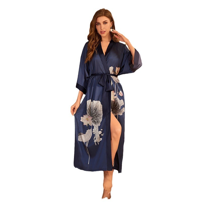 Light luxury satin nightgown summer homewear pajamas for women
