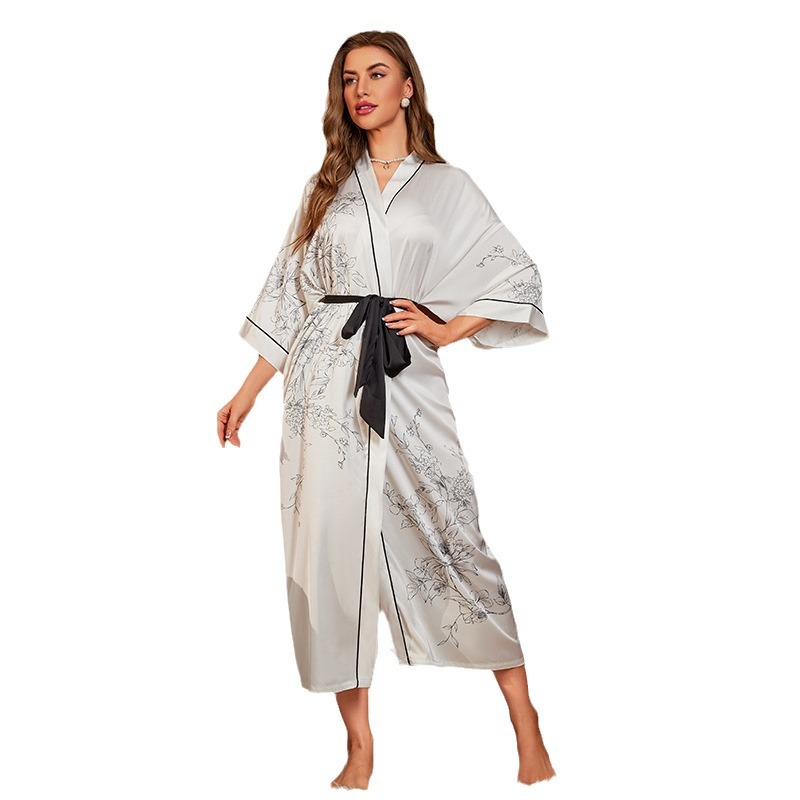 Summer light luxury pajamas satin nightgown for women