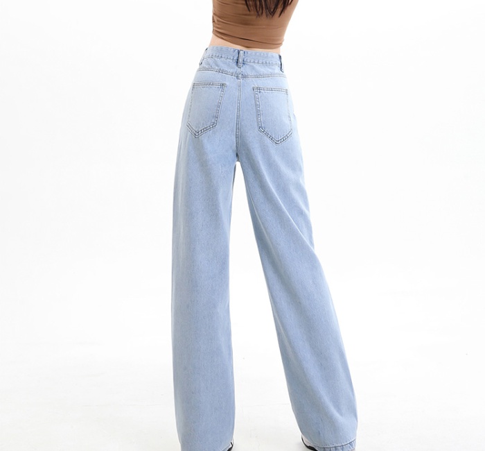Loose high waist spring high quality wide leg jeans