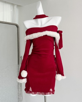 Burr autumn and winter long dress christmas dress for women