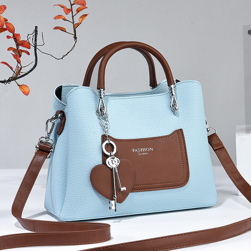 Fashion mixed colors messenger commuting handbag for women