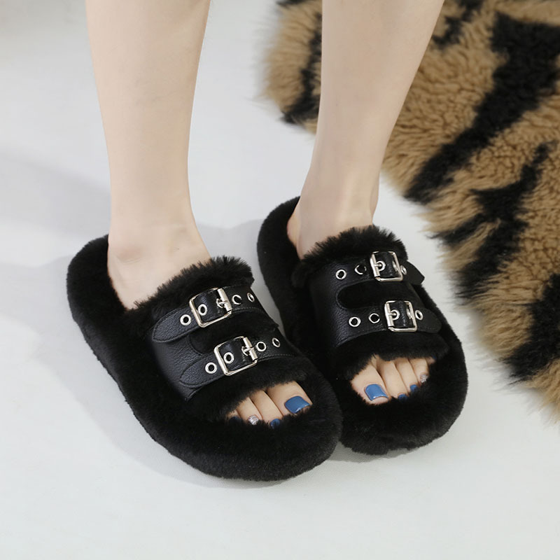 Elmo autumn and winter flat slippers for women