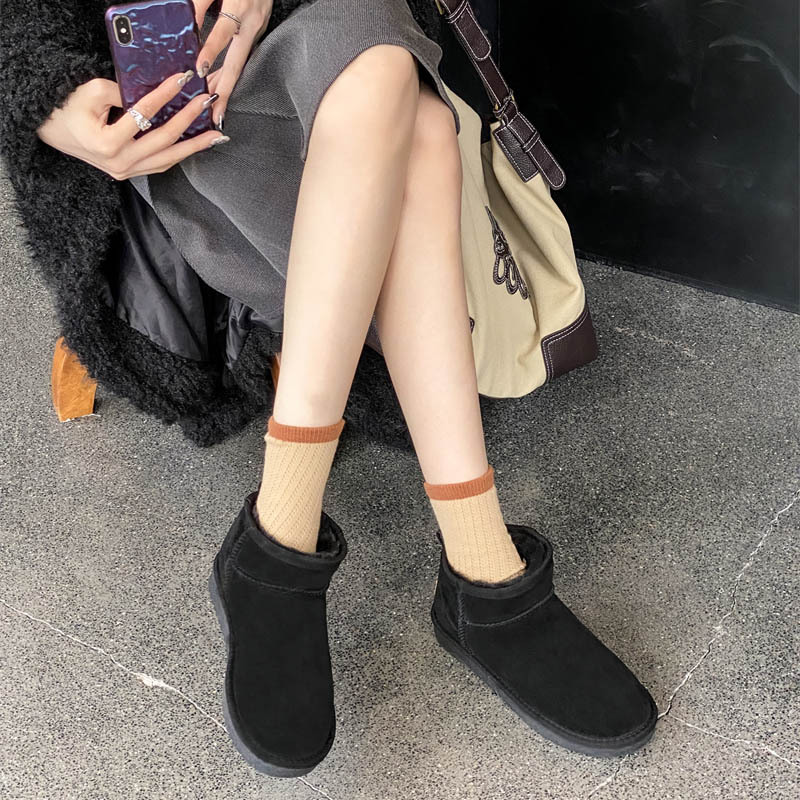 Thermal Asian style snow boots low cylinder women's boots