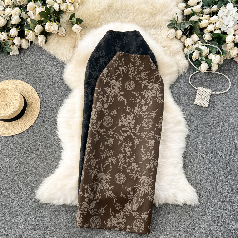 Package hip all-match high waist retro autumn and winter skirt