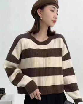 Knitted pullover tops loose sweater for women