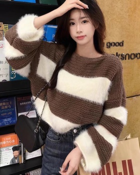 Loose knitted sweater mohair autumn and winter tops for women
