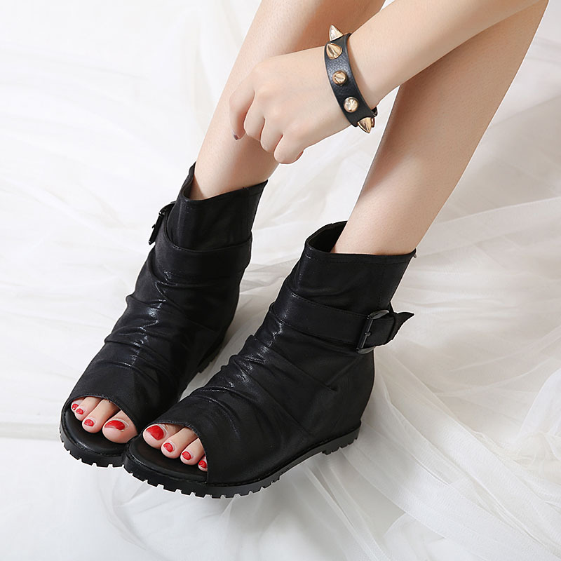 Slipsole rome sandals belt buckle summer boots for women