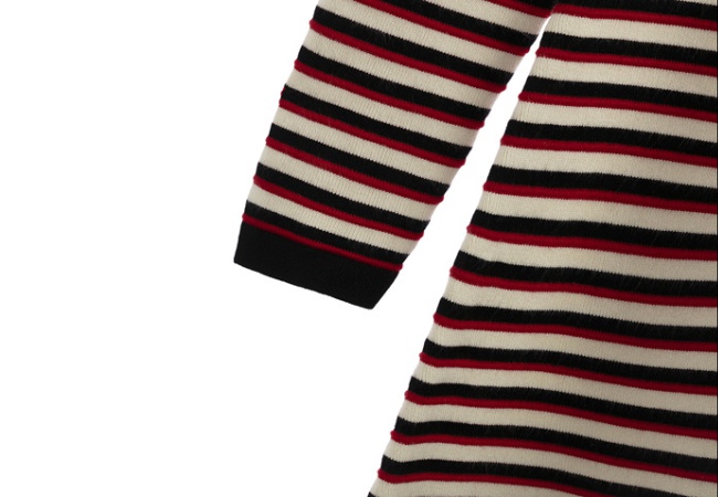 Autumn A-line dress stripe show young sweater dress for women