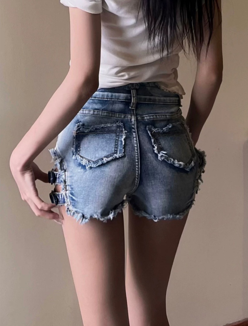 Summer slim jeans holes short jeans for women