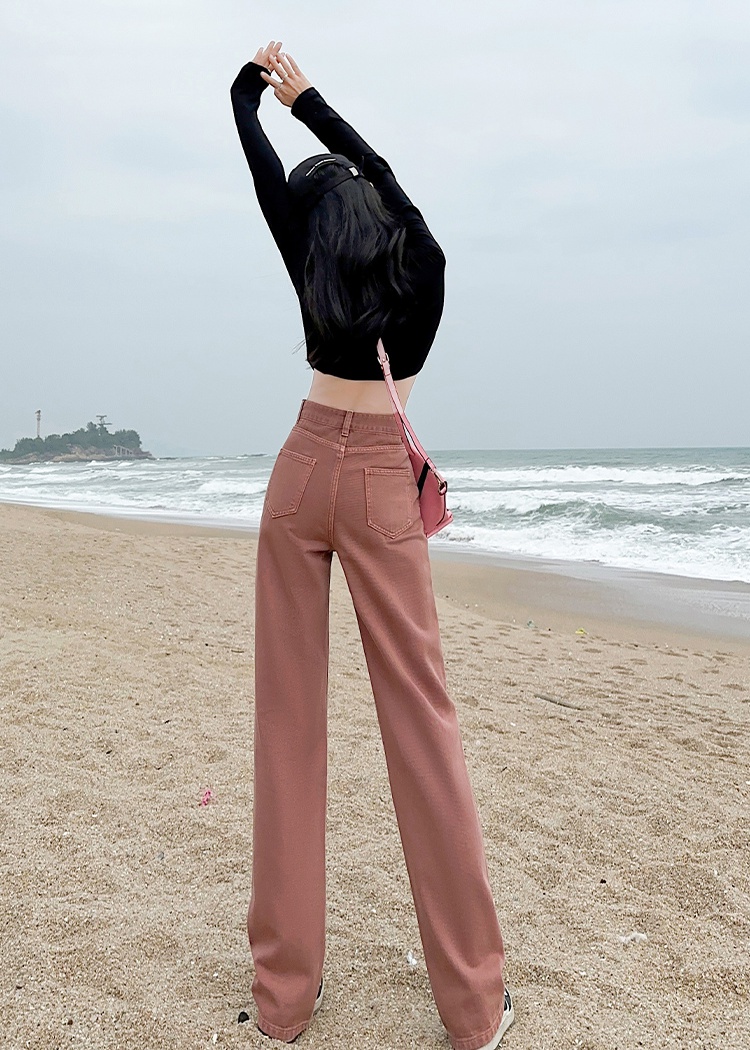 Slim pinched waist long pants loose jeans
