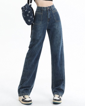 Drape autumn and winter mopping jeans for women