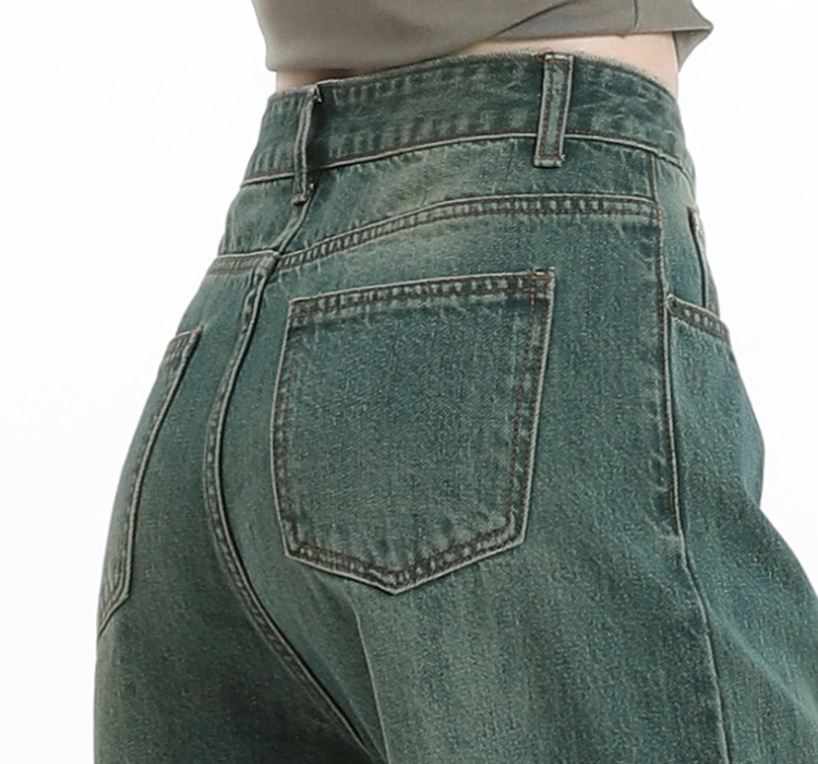 Turkey high waist jeans wide leg long pants for women
