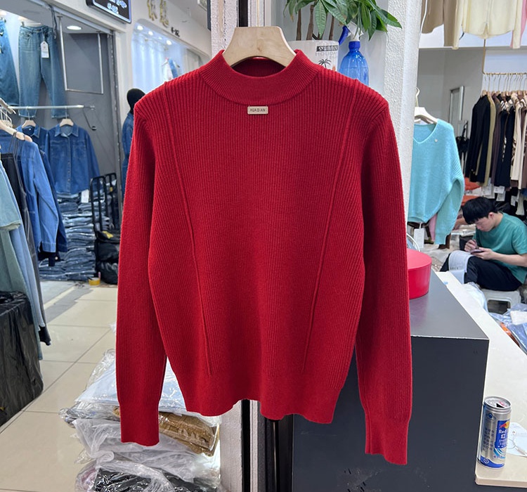 All-match pure bottoming shirt thick sweater for women