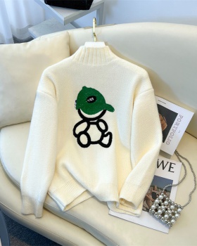 Thick student autumn and winter embroidery sweater for women