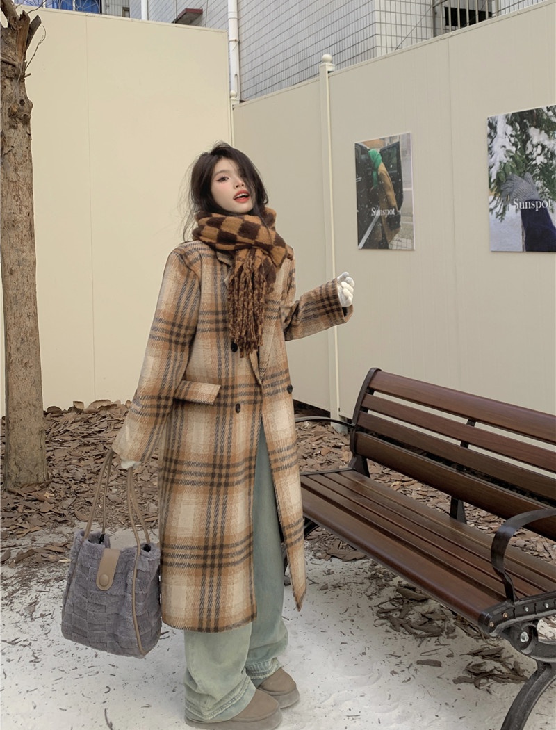 Clip cotton woolen winter business suit retro thick overcoat