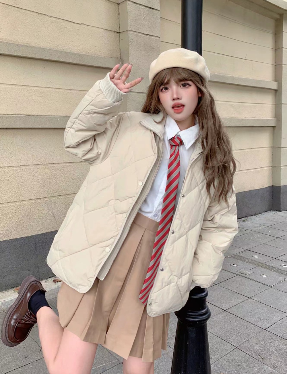 College style spicegirl down coat quilted uniform