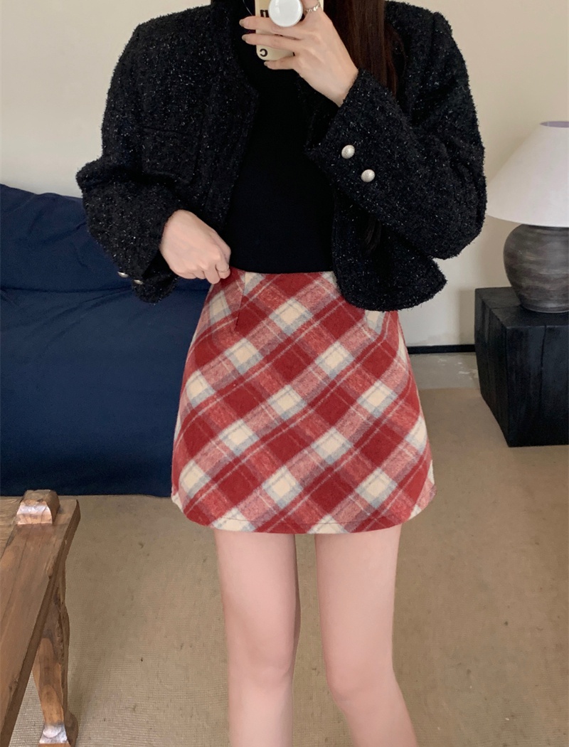 A-line woolen skirt autumn slim short skirt