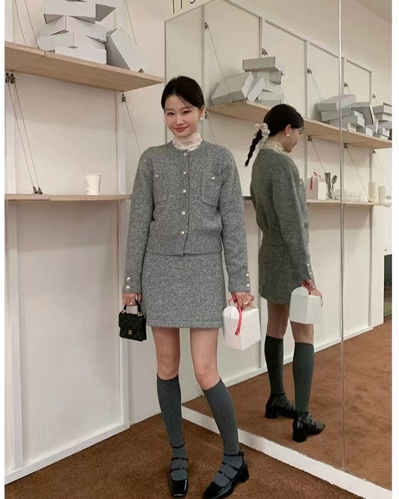 Knitted pure sweater 2pcs set for women