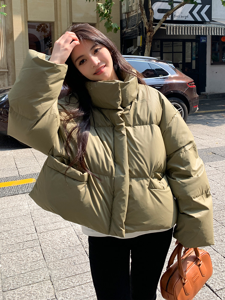 Korean style PU down coat short bread clothing for women