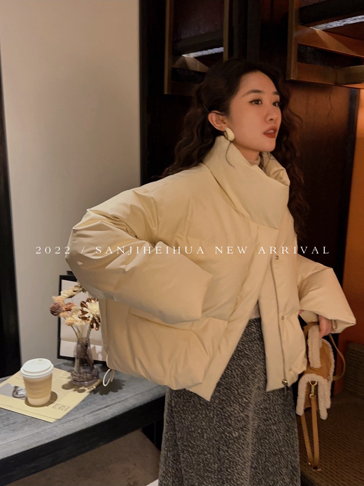 Korean style PU down coat short bread clothing for women