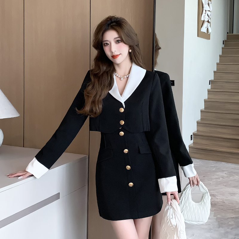 Package hip business suit mixed colors skirt a set
